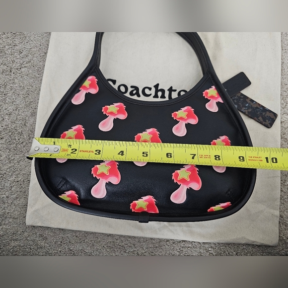 Authentic Coachtopia Ergo Black Bag with Pink Mushroom Design - Picture 15 of 16